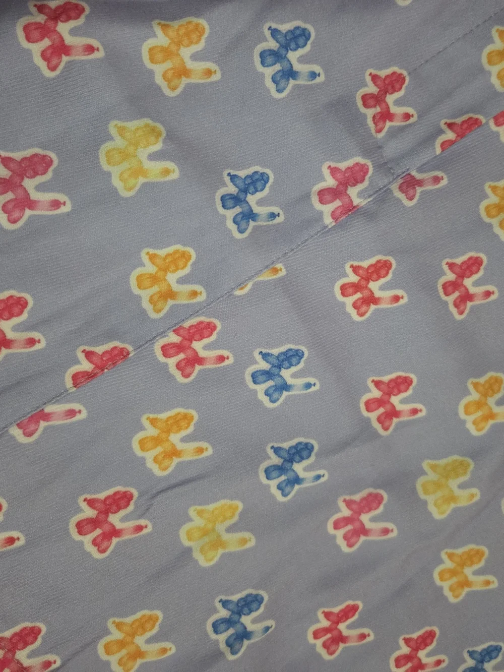 Light Blue Mini Skirt With Balloon Dog Print